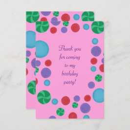Cartão De Agradecimento Bolinhas coloridas, obrigado, cartas
