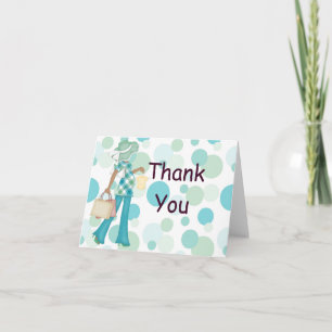 Cartão De Agradecimento Bolinhas de xadrez Obrigado Notecard (AA)