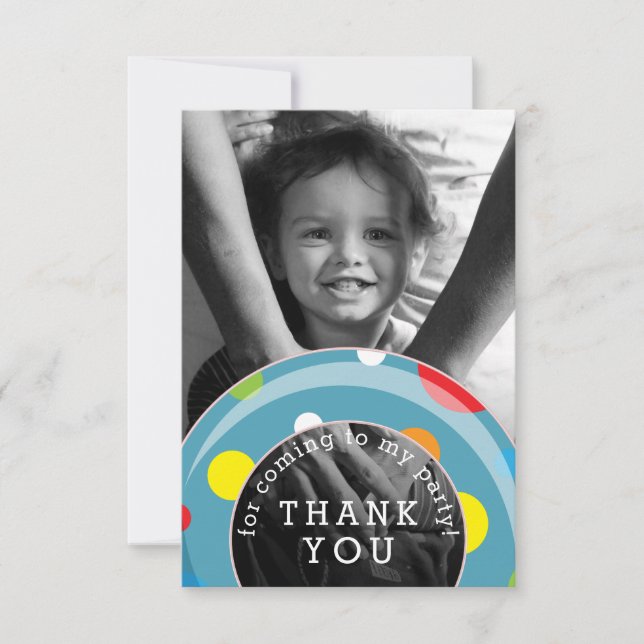 Cartão De Agradecimento Bolinhas dentro do tubo crianças de verão (Frente)