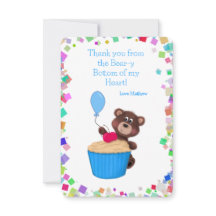 Bolo de Aniversário de Xícara Azul do Ursinho Baby