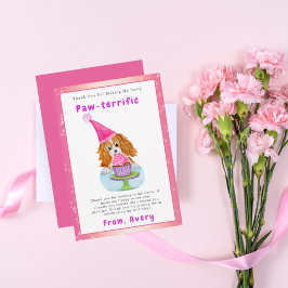 Cartão De Agradecimento Bolo de Aniversário do Cavalier King Charles com A