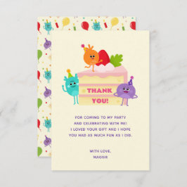 Cartão De Agradecimento Bolo de Aniversário Super Simples Bumble Numbs