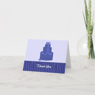 Cartão De Agradecimento Bolo de Casamento Azul Royal Obrigado