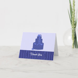 Cartão De Agradecimento Bolo de Casamento Azul Royal Obrigado