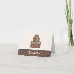 Cartão De Agradecimento Bolo de Chocolate Casamento Obrigado