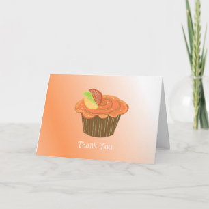 Cartão De Agradecimento Bolo de Laranja com Frutas Obrigado