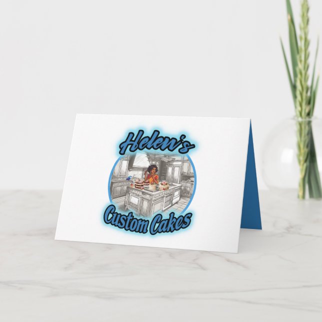 Cartão De Agradecimento Bolos Personalizados da Helen (Frente)