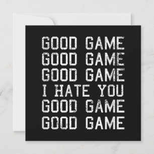 Cartão De Agradecimento Bom Jogo Bom Jogo Eu Odeio Você Engraçado