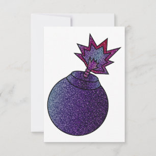 Cartão De Agradecimento Bomba Glitter Galaxy