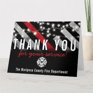 Cartão De Agradecimento Bombeiro primeiro a responder pelo serviço de bomb