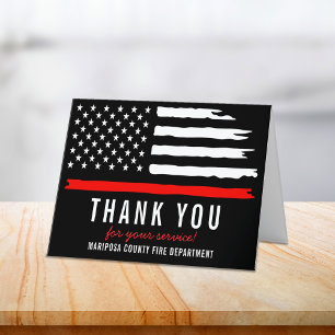 Cartão De Agradecimento Bombeiro primeiro a responder pelo serviço de bomb
