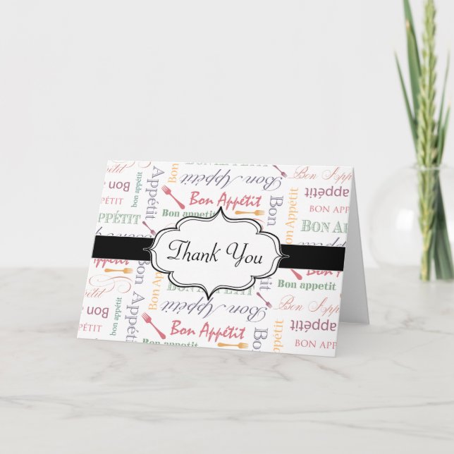 Cartão De Agradecimento Bon Appetit Classic Pattern (Frente)