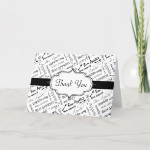 Cartão De Agradecimento Bon Appetit Festa Jante Francesa Muito Obrigado