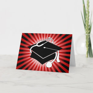 Cartão De Agradecimento boné de formatura médico de explosão leve
