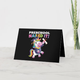Cartão De Agradecimento Boné de formatura Unicorn de Ti na Pré-escola