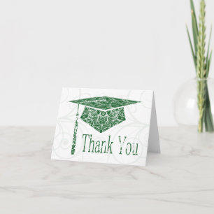 Cartão De Agradecimento Boné Floral Verde e Branco