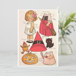 Cartão De Agradecimento Bonecas de 🎃 de Bruxas Adoráveis de Halloween