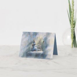 Cartão De Agradecimento Boneco de Neve Alegre 4 x 5.6"