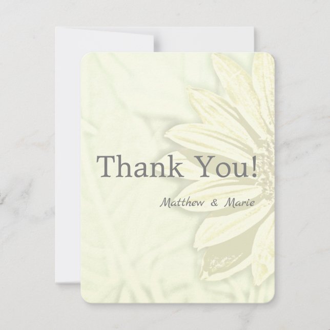 Cartão De Agradecimento Bonita design Floral de Girassol (Frente)