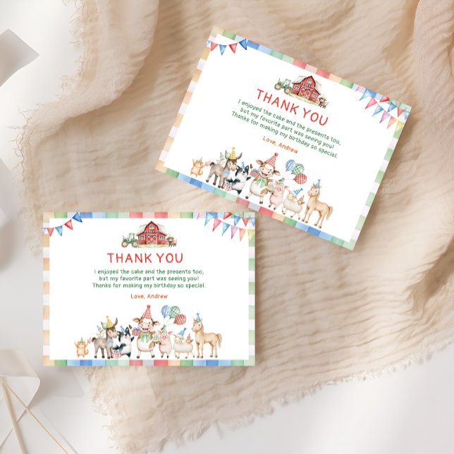Cartão De Agradecimento Bonita Fazenda Barnyard Aniversário Obrigado (Criador carregado)