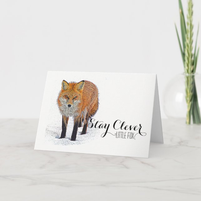 Cartão De Agradecimento Bonita Fox Art Notecard (Frente)