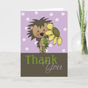Cartão De Agradecimento Bonita Hedgehog, Obrigado