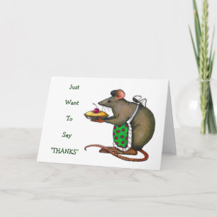 Cartão De Agradecimento Bonita Mama Rat Com Pie: Desenho: Obrigado