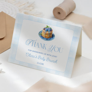 Cartão De Agradecimento Bonito Chá de fraldas De Brunch De Blueberry Obrig