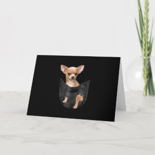 Cartão De Agradecimento Bonito Chihuahua No Seu Bolso De Natal