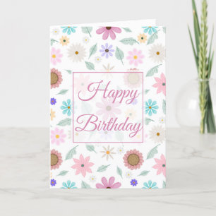 Cartão De Agradecimento Bonito Flores Rosa, Design do Groovy