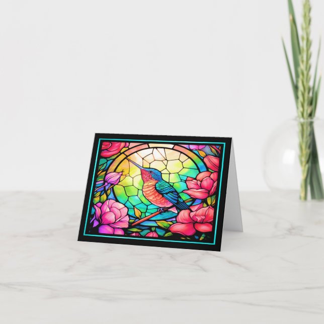 Cartão De Agradecimento Bonito Hummingbird (Frente)