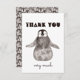 Cartão De Agradecimento Bonito Pinguim Bebê Obrigado