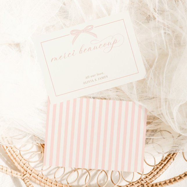 Cartão De Agradecimento Bonjour Bébé Pink Paris Eiffel Tower Baby Shower (Criador carregado)