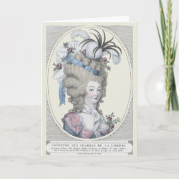 Cartão De Agradecimento Bonjour Hello Elegant Marie Antoinette Portrait Po