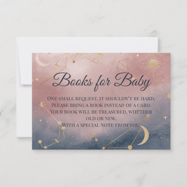 Cartão De Agradecimento Books for Baby Insert | Modern Boho Celestial Show (Frente)
