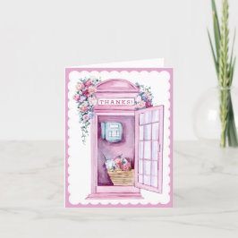 Cartão De Agradecimento Booth Floral Rosa | Obrigado