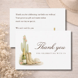 Cartão De Agradecimento Boots & Bubbles Elegant Baby Shower