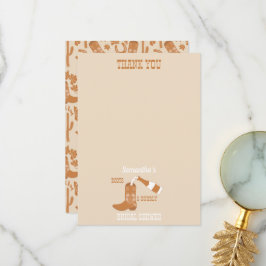 Cartão De Agradecimento Boots Bubbly Rustic Western Country Chá de Noiva