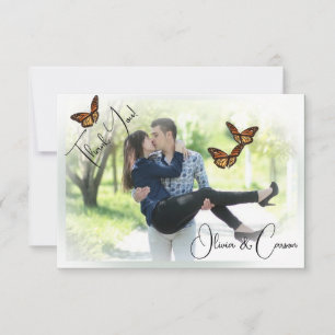 Cartão De Agradecimento Borboleta de chapéu casual Velum
