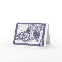 Borboleta no Thiste Japonês Woodblock Impressão