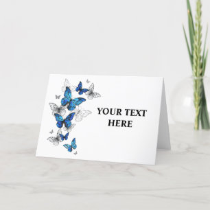 Cartão De Agradecimento Borboletas Azuis Morpho