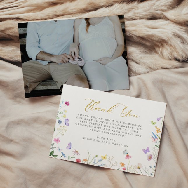 Cartão De Agradecimento Borboletas Encantadas Livros Florais Para Bebê (Criador carregado)