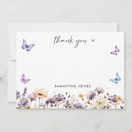 Cartão De Agradecimento Borboletas Modernas  Sinal de Boas-Vindas para Chá