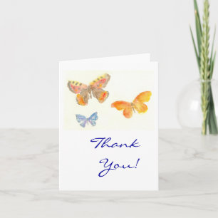 Cartão De Agradecimento Borboletas Obrigado Notecard