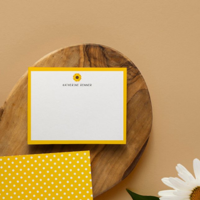 Cartão De Agradecimento Borda Amarela Sunflower Personalizada Obrigado (Criador carregado)