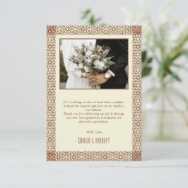 Cartão De Agradecimento Borda do Solteiro Geométrico Islâmico Russo de Bei