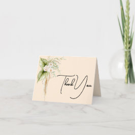 Cartão De Agradecimento Borda Floral Elegante