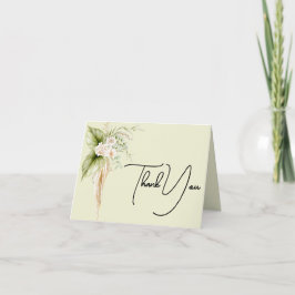 Cartão De Agradecimento Borda Floral Elegante