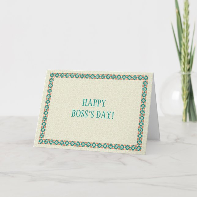 Cartão De Agradecimento Borders & Patterns 3 Boss's Day Card (Frente)