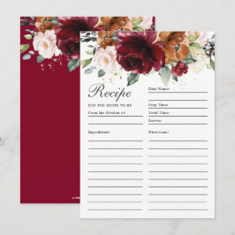 Cartão De Agradecimento Borgonha Laranja Blush - Receita Floral Para Placa